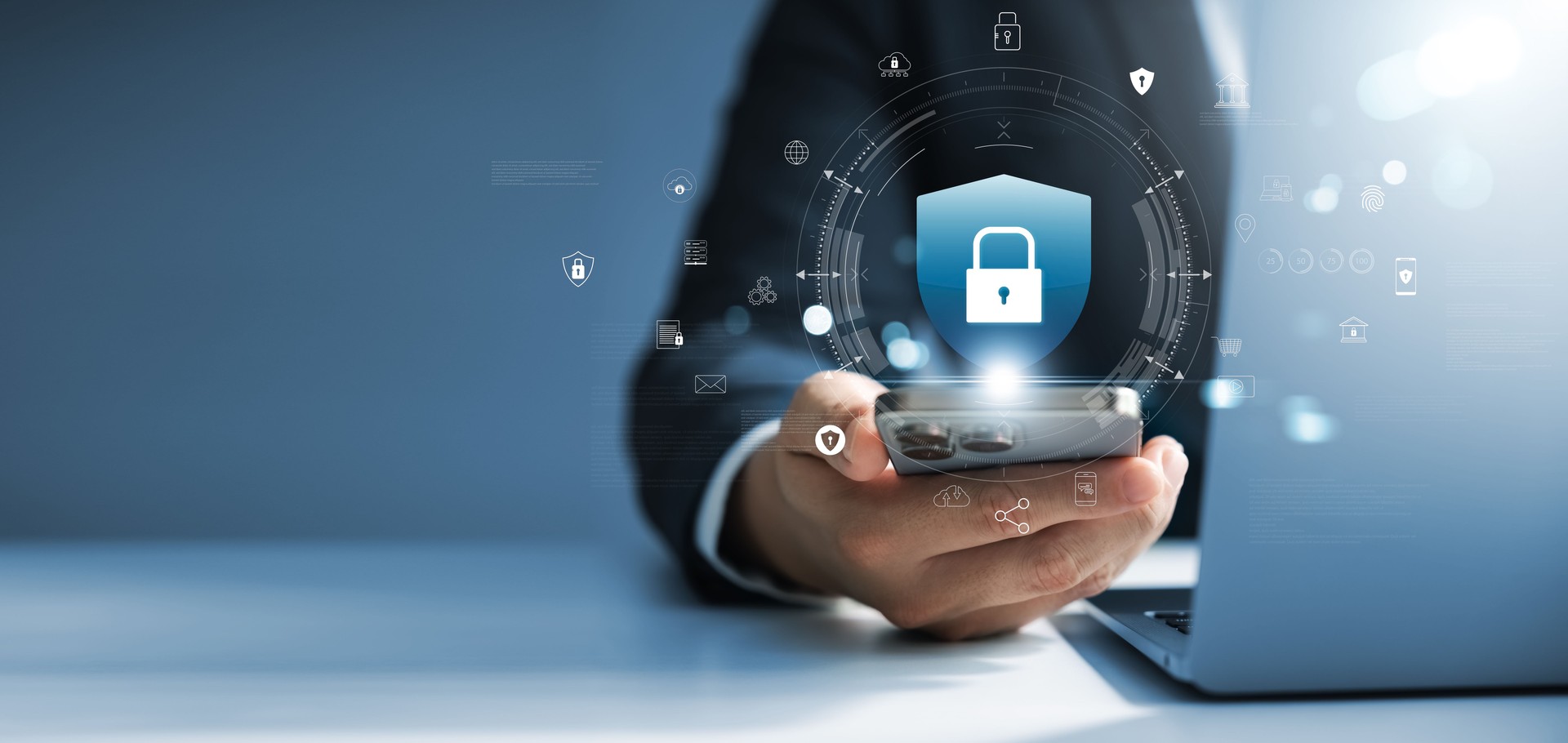digital key icon Cyber ​​security and data protection.